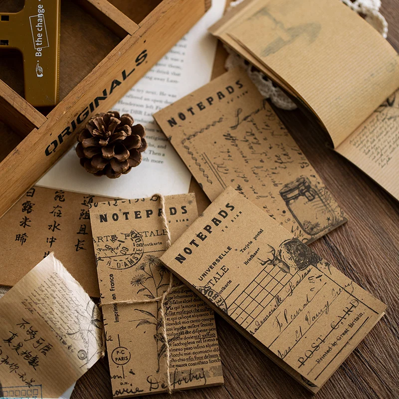 Винтажная серия предметов планировщик липкие заметки список канцелярские