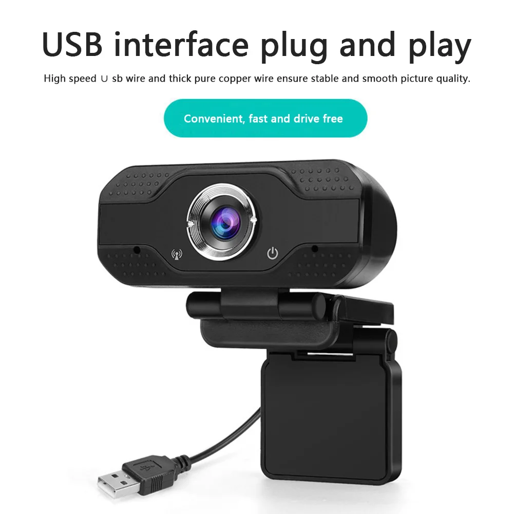 

Домашняя веб-камера с микрофоном, USB 2,0, 2 МП, 1080P, HD, компьютерные аксессуары для Windows