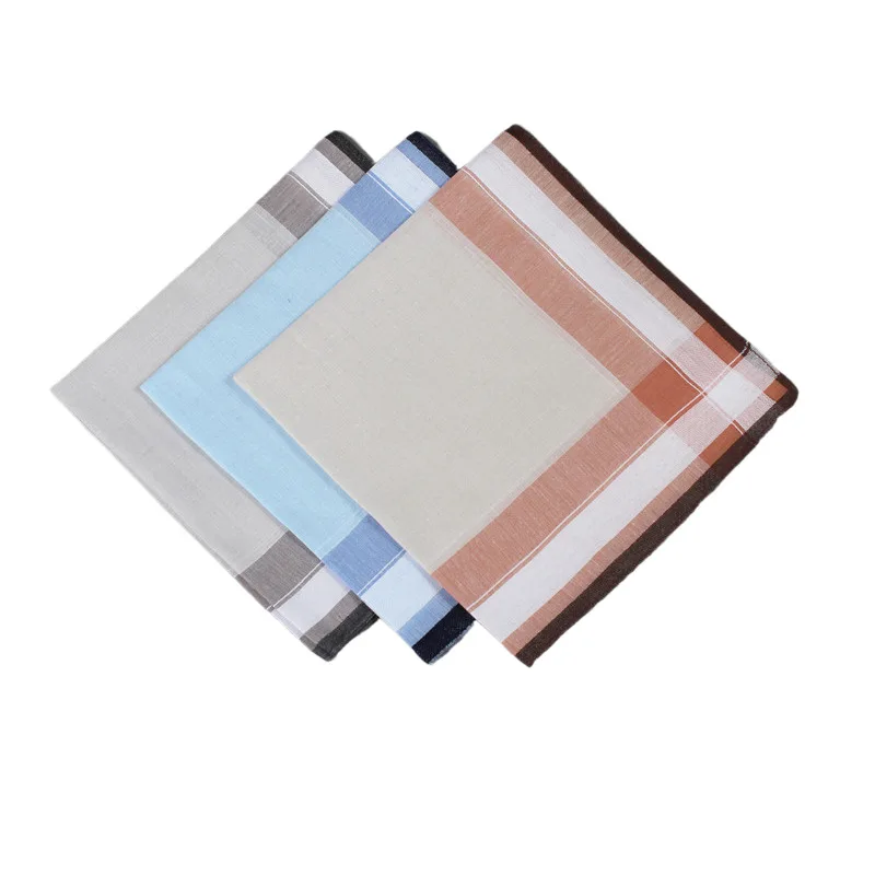 

6 PCs Cotton Handkerchief Grid Checker For Gentlmen Suit Accessories