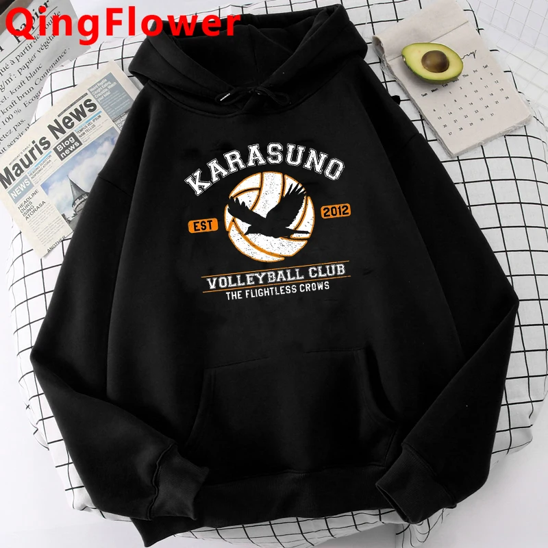 Худи Haikyuu Karasuno Fly с высоким капюшоном мужское графическое худи Ulzzang графика |