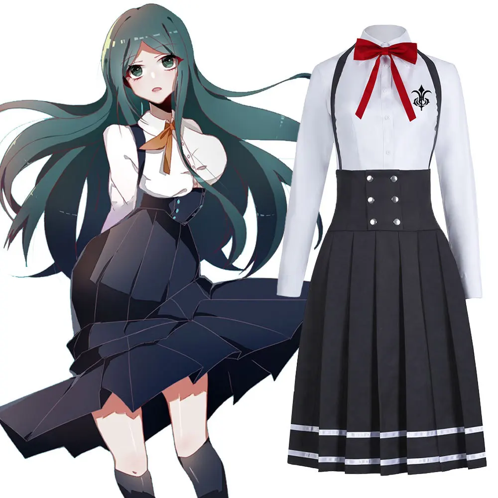 

Аниме Костюмы Danganronpa V3 Косплей костюмы Shirogane Tsumugi Униформа женская школьная форма юбка/галстук/рубашка/парик