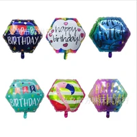 2pcs new 22 inch hexagonal birthday aluminum balloon anniversary party decoration lift off helium