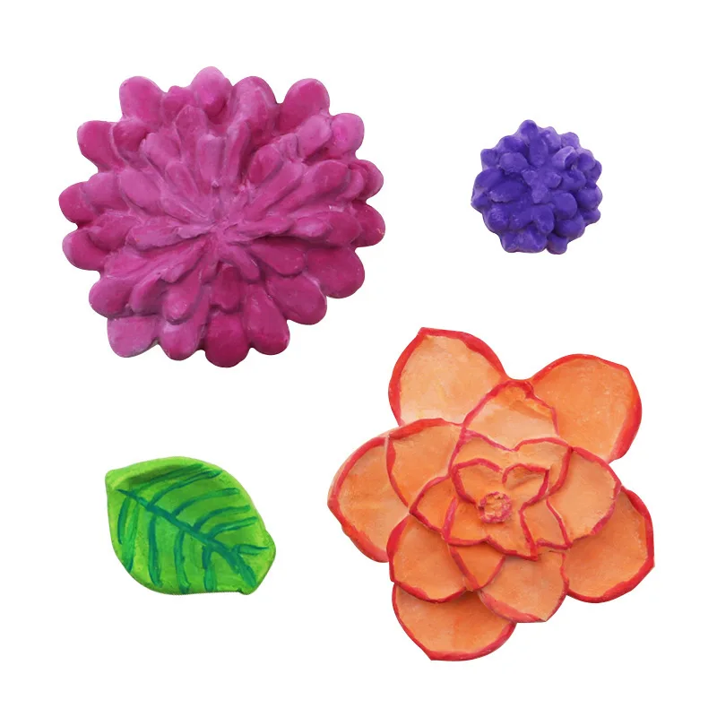 

Succulent Plants Flower Resin Fondant Silicone Mold for DIY Pastry Cupcake Cake Dessert Plaster Lace Decoration Baking Tool