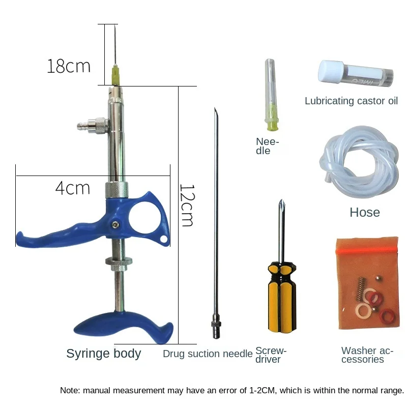 

Animal metal adjustable vaccine continuous syringe 2 ml adjustable poultry quantitative syringe needle cylinder for chickens