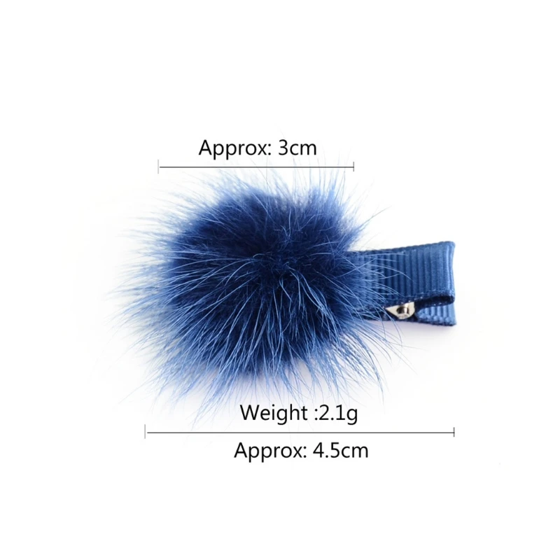 

12 Pcs Korean Fur Ball Pompom Hair Clip Pin Barrettes Headwear For Baby Girls