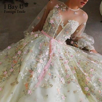 illusion v neck light green prom evening dress luxury lace tulle sexy back fashion party dress