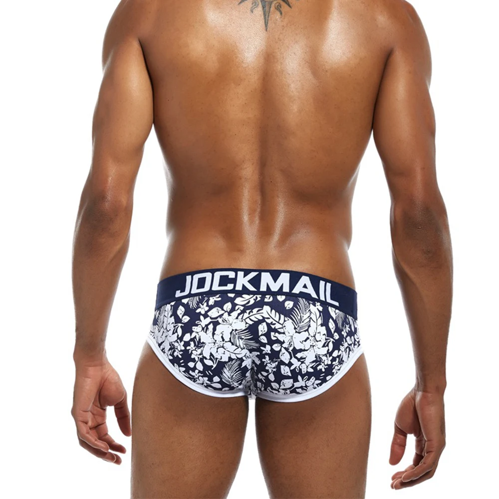 

Hot New Style Men's Sexy Floral Printed Buige Pouch Briefs Breathable Cotton Male Underwear Shorts Bottoms Underpants