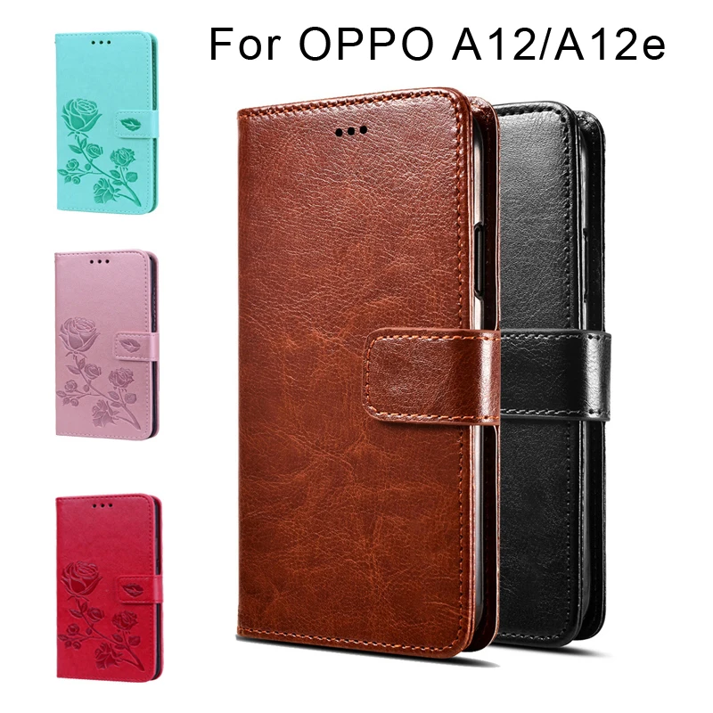 Phone Flip Case For OPPO A12e Premium PU Leather Case For OPPO A12 Wallet Pouch Cover Funda Capas Cases