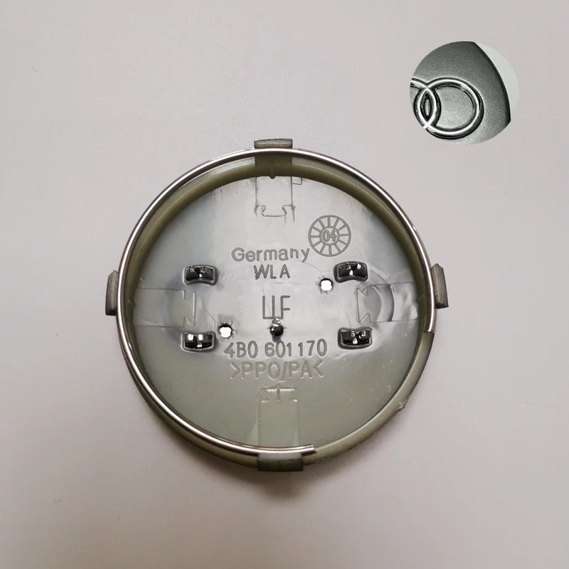 

100pcs 60mm Gray Black Car Wheel Center Caps Hub Rim Covers 4B0 601 170 Badge For A3 A4 A6 A8 Q7 TT RS4 S4 4B0601170