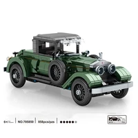 technical classic vehicle building block rollsroyce silver ghost pull back car assemble model bricks toys collection for gifts