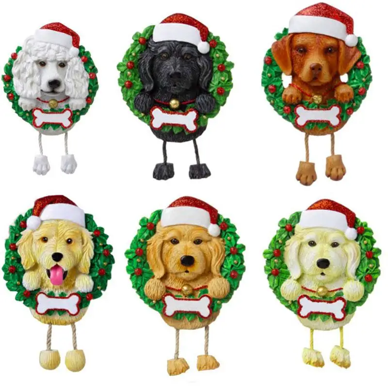 Colgante con mensaje de nombre para perros, adornos de Navidad de PVC para mascotas, nuevo adorno colgante para &aacute;rbol de Navidad, 2020-1