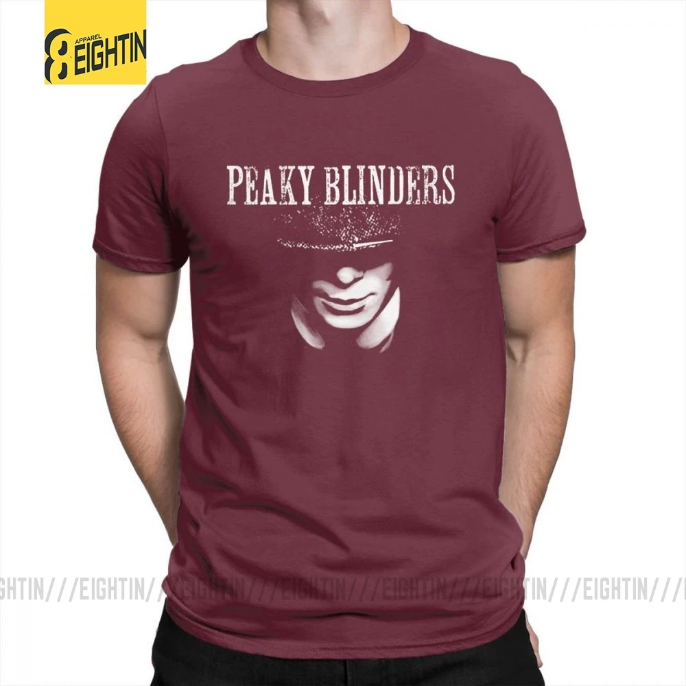 Burgundy Peaky Blinders Мужская футболка с круглым вырезом хлопок Летние футболки с коротким рукавом модная удобная одежда футболка размера плюс - Цвет: Burgundy