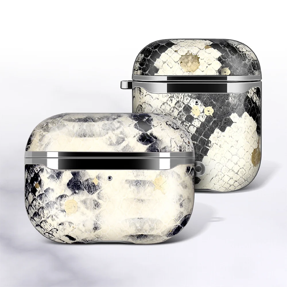 

Suitable For Airpods Pro Real Snake Skin Bluetooth Headset Case OEM Apple 2 All Inclusive Protective Leather Case