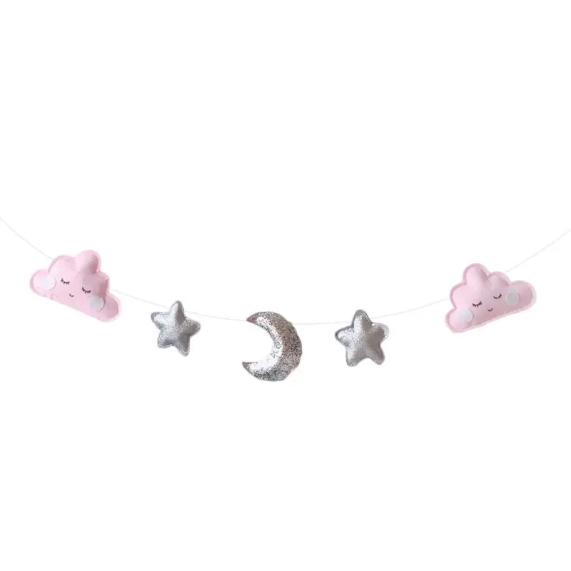 Детская комната фетровое облако звезда Луна гирлянды веревка настенные