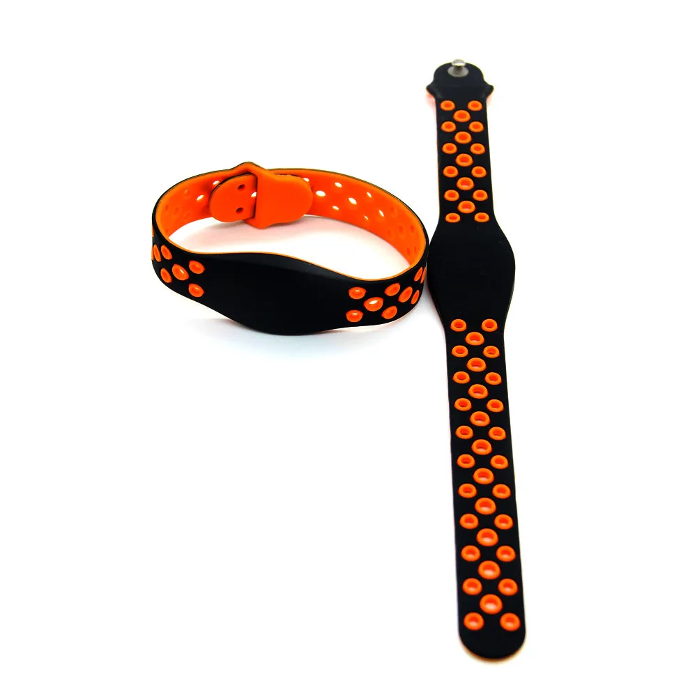 Orange 1 шт. 125 кГц EM4100 TK4100 идентификационные бирки Читайте только в том случае, Регулируемый силиконовый Водонепроницаемый RFID Браслет Брелок для ключей маркер ремешок - Цвет: Orange