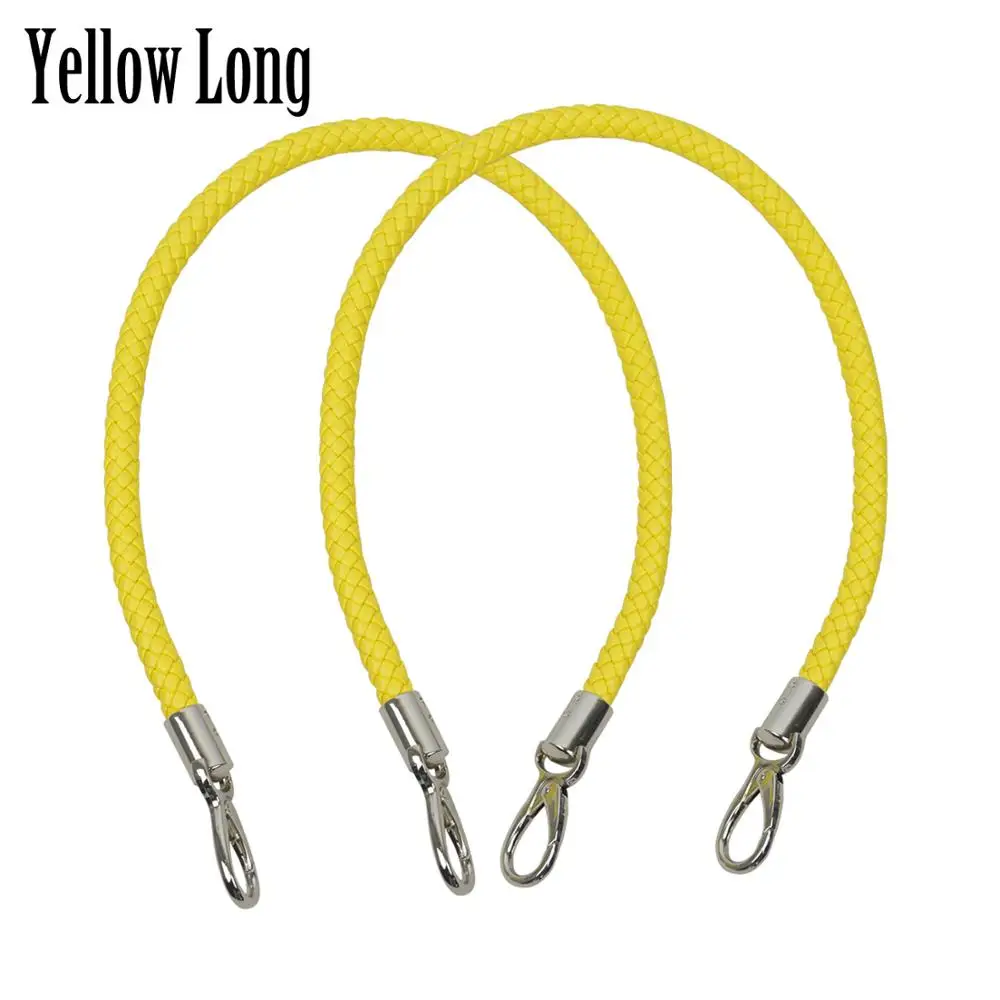 yellow long Новинка, huntfun, 1 пара длинных коротких ремней для мини-Сумки С О-образным карманом, женская сумка с ручками, кожаные ручки для OBag, корзина с Луной - Цвет: yellow long