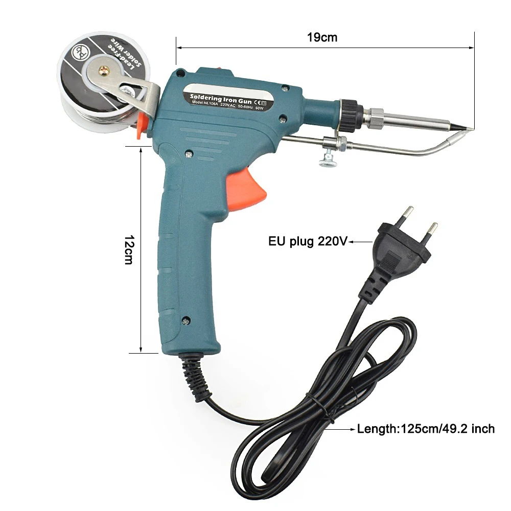 

5pcs Hand-held Internal Heating Soldering Iron Set 60W Automatically Send Tin Gun Soldering Welding Repair Tool Solder Wire