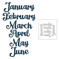 2020 new january february march april may june word metal cutting dies for diy greeting card paper scrapbooking making no stamps
