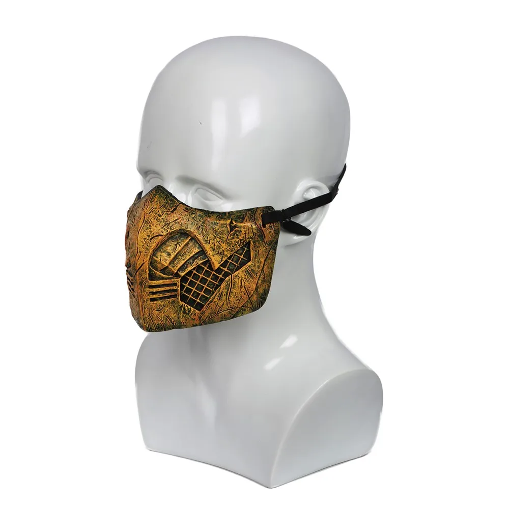 X-COSTUME mmoral Kombat X игра косплей Скорпион/Hanzo Hasashi сандалии деревянная маска Аксессуары для костюмов на Хэллоуин Опора