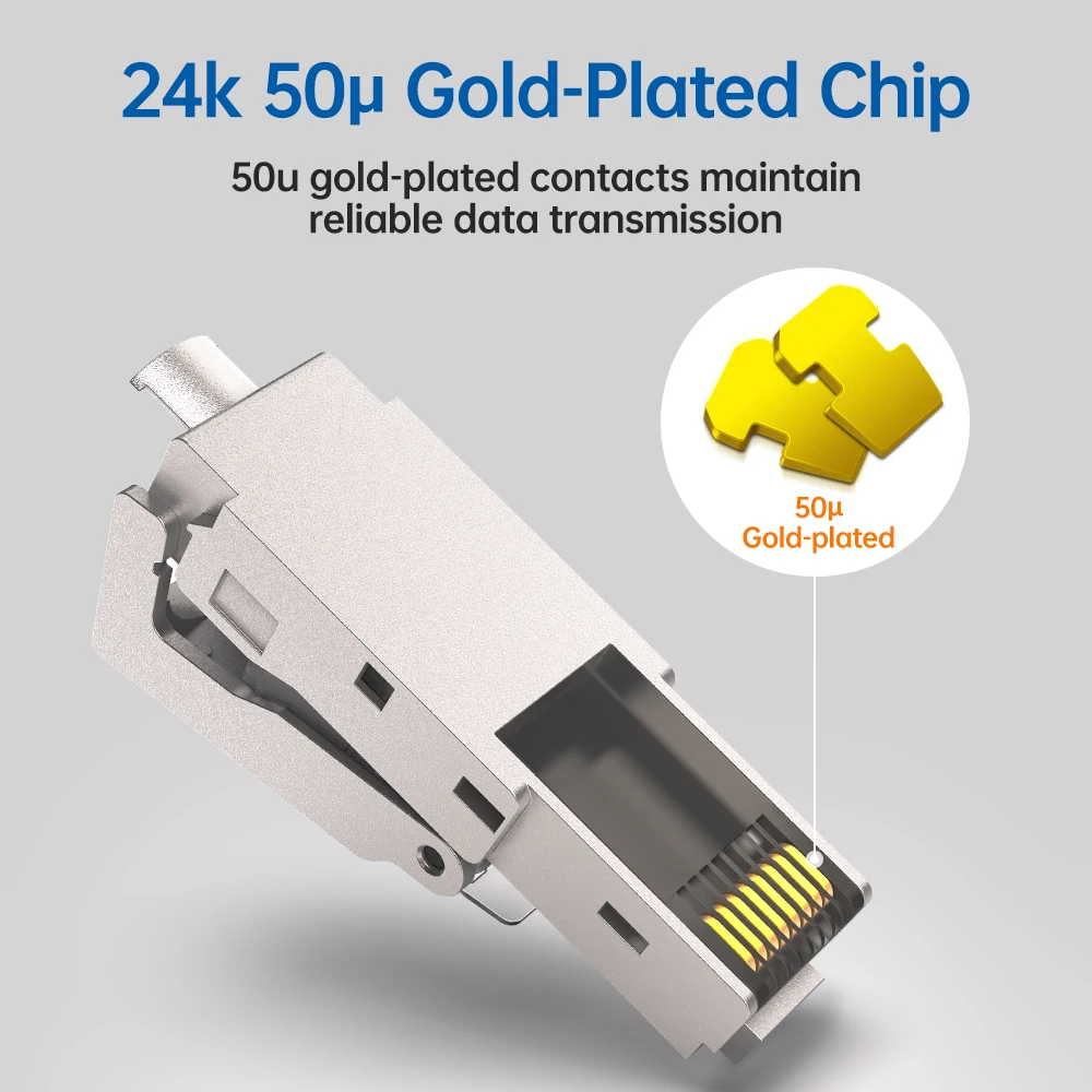 AMPCOM инструмент бесплатно экранированный CAT8 CAT7 CAT6A RJ45 разъем Многоразовые Ethernet