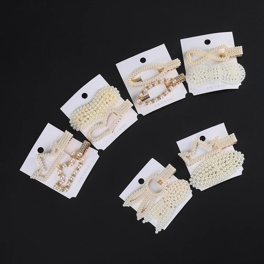 Женская заколка для волос Haimeikang элегантная Заколка с жемчугом в Корейском стиле 2