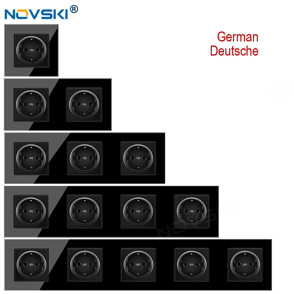 Розетка тройная немецкая штепсельная вилка заземленная 16 А четырехкратная