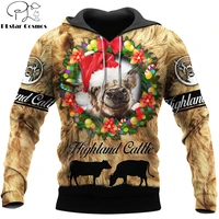 2021 autumn mens hoodie cute cow christmas 3d all over printed hoodies and sweatshirt unisex casual stree sportswear dw778