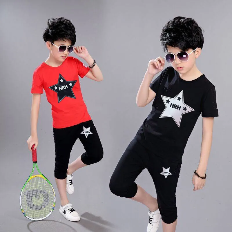 Спортивный костюм для мальчиков комплект из 2 предметов короткий рукав и шорты