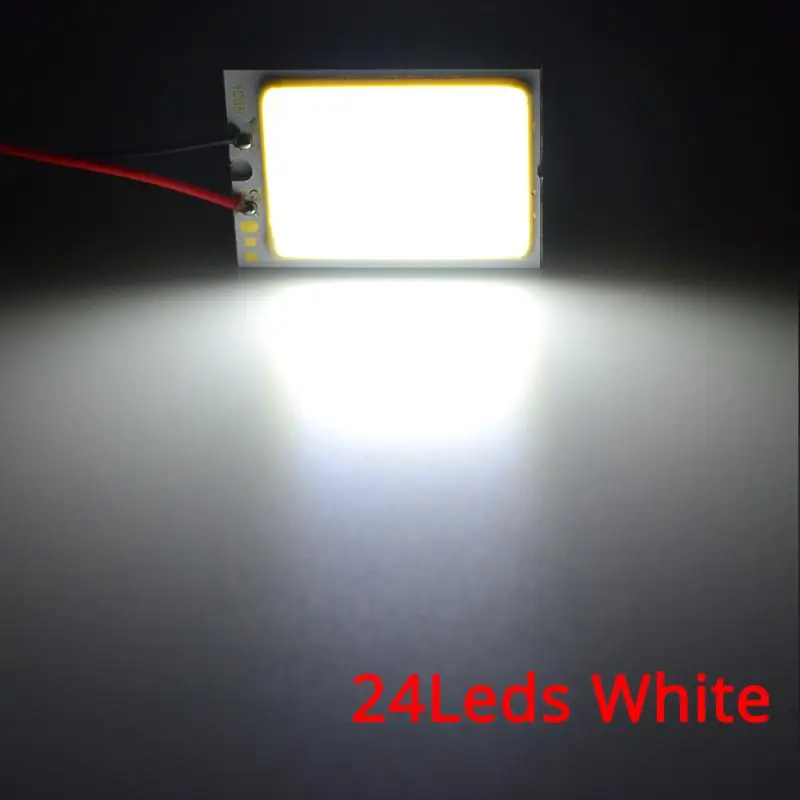 24SMD White Led 2X Белый T10 W5W C5W 24 36 48Smd Cob Светодиодная панель Авто для чтения карта лампа панель светильник купол фестон BA9S 3 адаптер DC 12v авто Led - Испускаемый цвет: 24SMD White Led