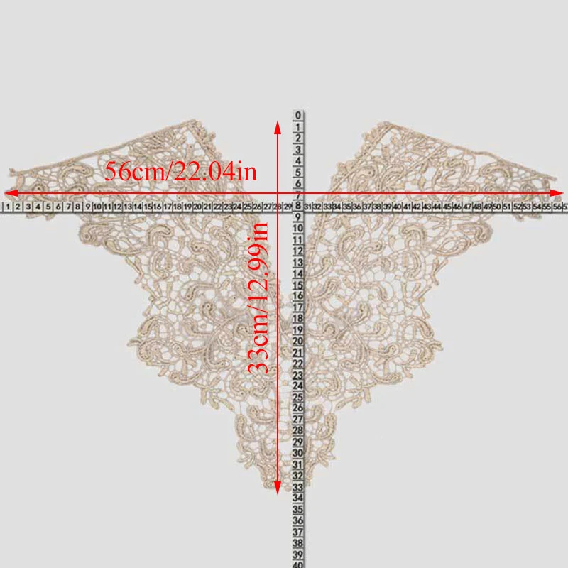 Кружевной воротник с трехмерной вышивкой 56*33 см имитация ткани для кружева