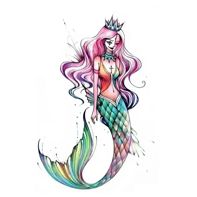 Водостойкая Временная тату наклейка двусторонняя женщина клоун покер