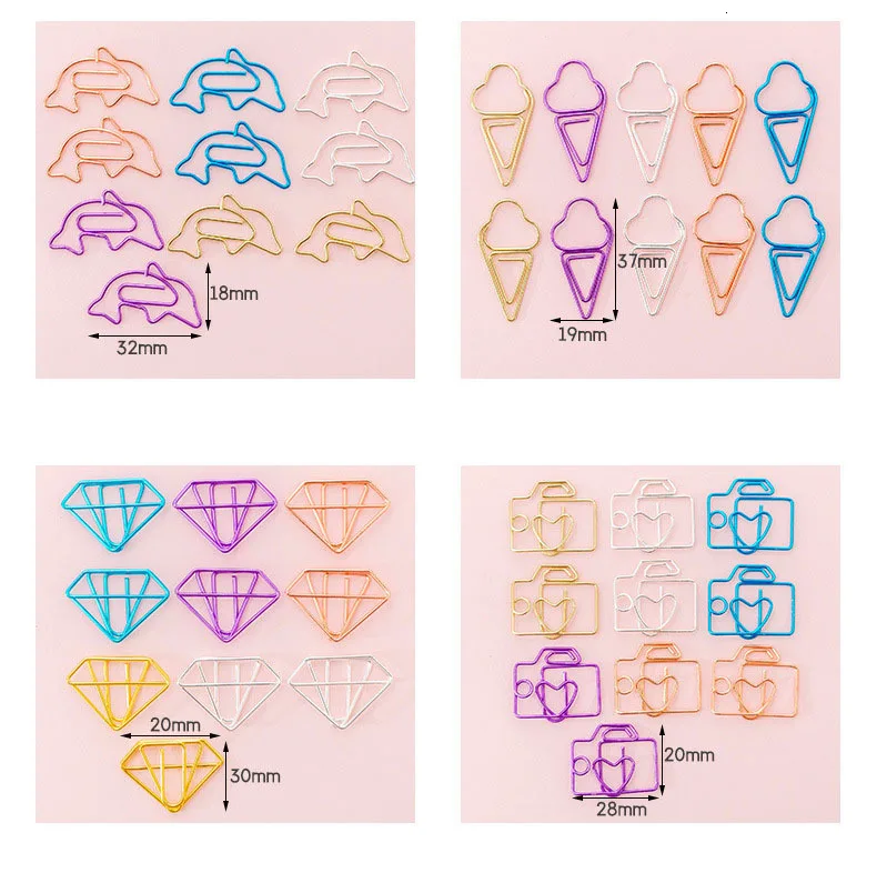 10 piezas de dibujos animados de lytww color caramelo creativo Metal oficina escuela suministros lindo papel Clips regalo