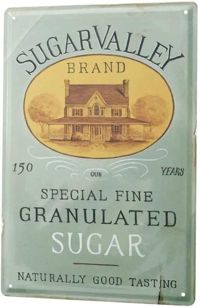

Tin Sign Metal Plate Decorative Sign Home Decor Plaques Nostalgic Fun Decoration Sugar Factory Metal Wall Plate 8X12