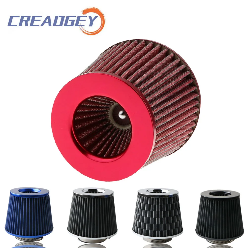 

Universal Car Air Filter Modification High Flow Cold Intake Filters Performance Induction Kit High Power Mesh Cone 76MM