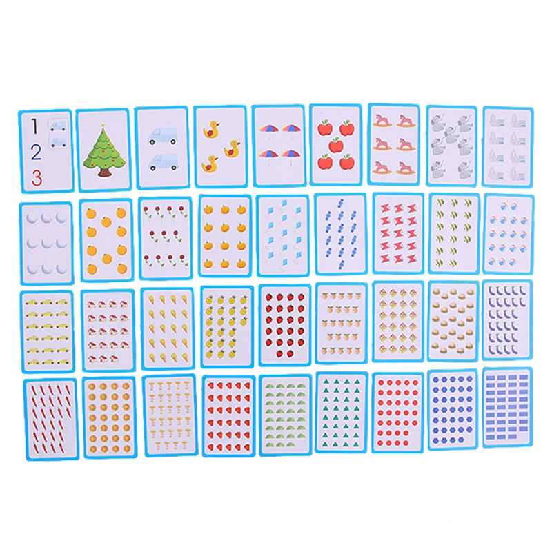 

36Pcs/set Children Flash Learn English Words Numbers Cognitive Cards Game Set Infant Baby Literacy Game Educational Card