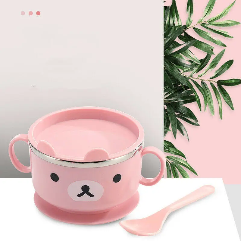 Детский столовый набор из нержавеющей стали чаша с ложкой столовых приборов в