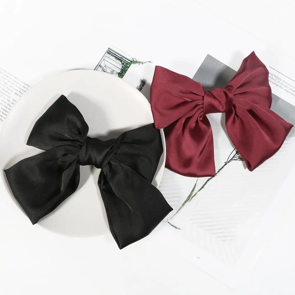 22*15 см большой бант для волос заколки атласные двухслойные бабочки заколка