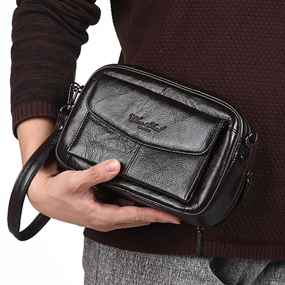 100% из натуральной кожи удобный кошелек на запястье мобильный телефон чехол