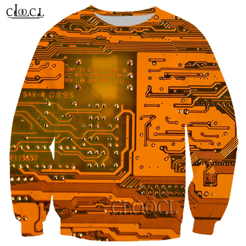 

HX Newest Electronic Chip 3D Print Men Women Sweatshirts Autumn Fashion Casual Long Sleeve Harajuku Tops Pullover Drop Shipping
