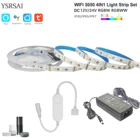 Светодиодная гибкая лента TUYA Smart life, Wi-Fi контроллер, 12 В24 В постоянного тока, 5050, 4 в 1, RGBWRGBWW, для Amazon, Alexa, Google Home + Power