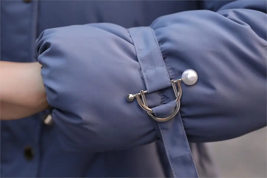 

Tide Down Jacket Casual Outwear Autumn Winter Hooded Coat Winter Parka Women Fur Coats WoMen medium-long Drawstring Jackets