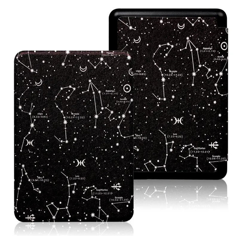 Constellation Чехол для всех новых Kindle 10th Gen выпуска тонкий защитный смарт-чехол с принтом из искусственной кожи чехол с автоматическим выключением/пробуждением - Цвет: Constellation