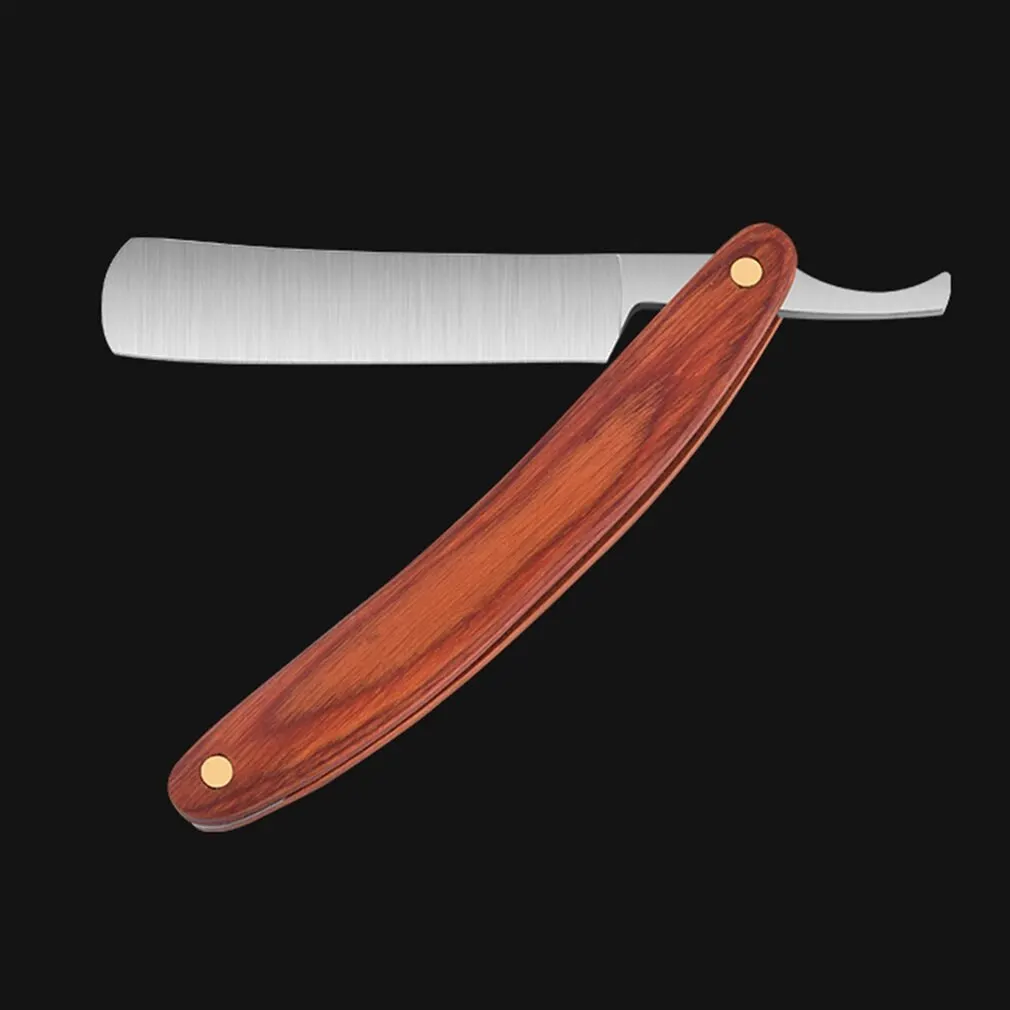 

Natural Wood Shaving Razor Straight Razor Carbon Steel For Men Straight Razor With Pre-sharpened Blade And Polished Handle