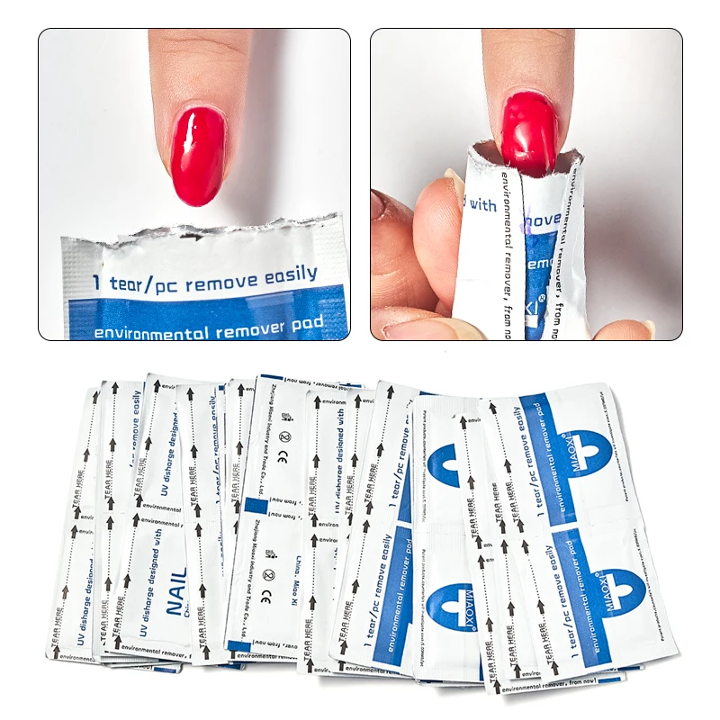 100 шт. оберточные салфетки для снятия гель лака ногтей|Жидкость лака| |