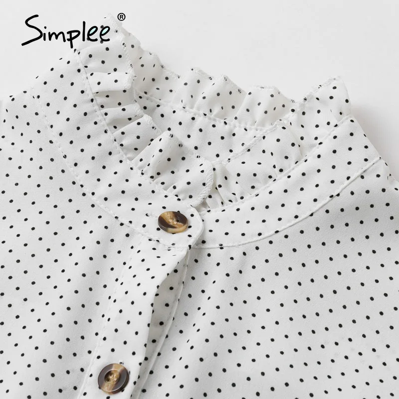 Simplee элегантная женская блузка с оборками и круглым вырезом Весенняя белая
