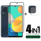 4 в 1 для Samsung Galaxy M32 стекло для Samsung M32 закаленное стекло полное 9H Защита экрана для Samsung M12 M22 M32 стекло для объектива