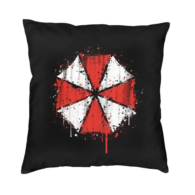 Vibrant Grunge Umbrella Corporation Square Pillow Case Decoration 3D Printed Video Game Cushion Cover For Living Room Sofa Cover