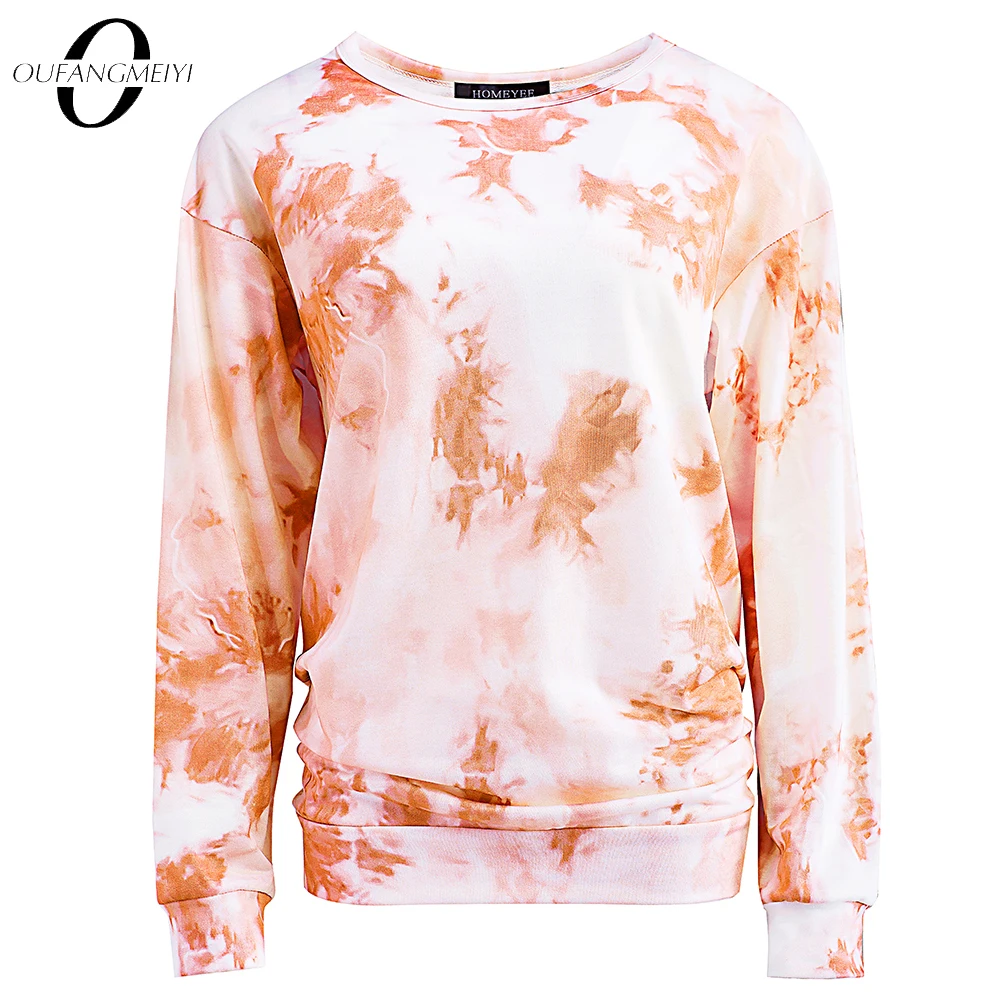 Женский Свободный Повседневный Модный мягкий свитшот с принтом и круглым