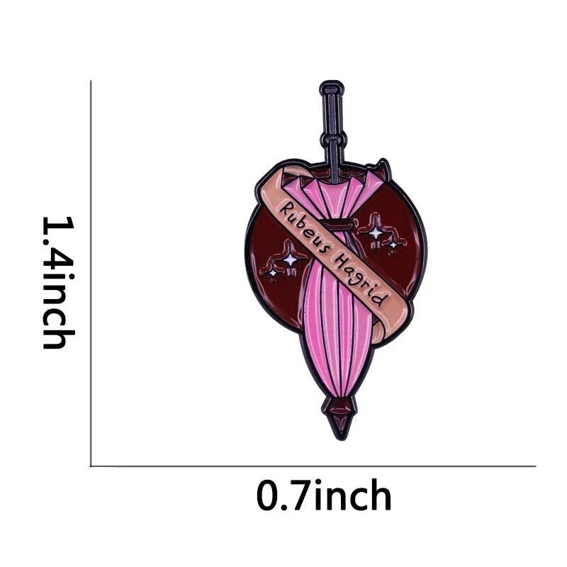 Брошь на лацкан Rubeus розовая эмалированная брошь в форме зонтика | Украшения и