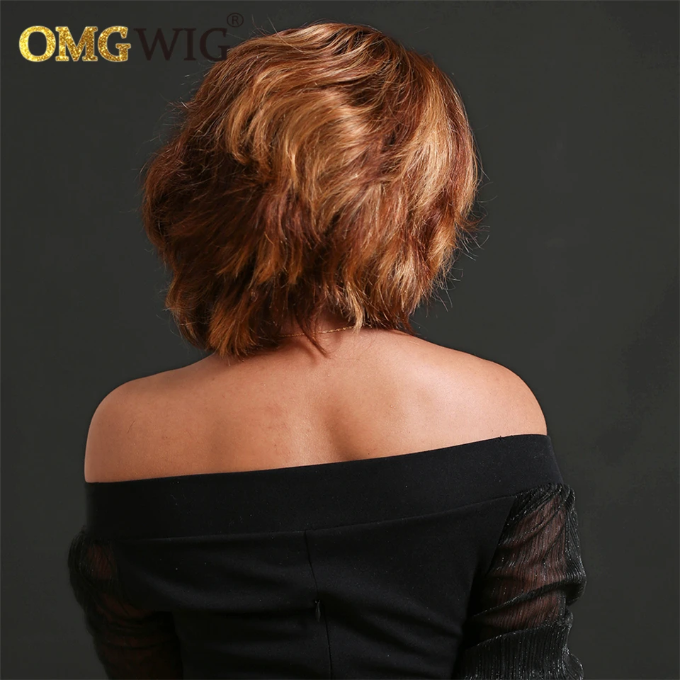 Медовый светлый цвет короткий Боб вырез Фея волнистые кружевные передние